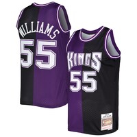 Men's Mitchell & Ness Jason Williams Purple/Black Sacramento Kings Hardwood Classics 2000/01 Split Swingman Jersey