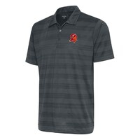 Men's Antigua Charcoal Tampa Bay Buccaneers Team Logo Throwback Compass Polo