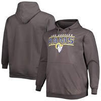 Men's Charcoal Los Angeles Rams Big & Tall Logo Pullover Hoodie