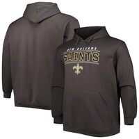 Men's Charcoal New Orleans Saints Big & Tall Logo Pullover Hoodie