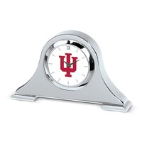 Silver Indiana Hoosiers Logo Napoleon Desk Clock