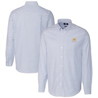 Men's Cutter & Buck Light Blue/White 2022 Presidents Cup Oxford Stripe Long Sleeve Button-Down Shirt