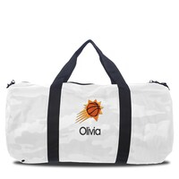 Phoenix Suns White Camo Print Personalized Duffel Bag