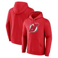 Men's Fanatics Branded Red New Jersey Devils Primary Logo Pullover Hoodie