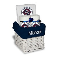 Infant White New England Revolution Personalized Small Gift Basket