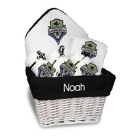 Infant White Seattle Sounders FC Personalized Medium Gift Basket