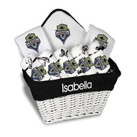 Infant White Seattle Sounders FC Personalized Large Gift Basket