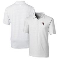 Men's Cutter & Buck White Virginia Cavaliers Vintage Big & Tall Forge Pencil Stripe Stretch Polo
