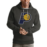 Men's Antigua Charcoal Indiana Pacers Team Logo Victory Pullover Hoodie
