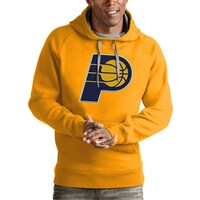 Men's Antigua Gold Indiana Pacers Team Logo Victory Pullover Hoodie