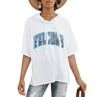 Women's Gameday Couture White Bentley Falcons Flowy Lightweight Short Sleeve Hooded Top