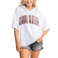 Women's Gameday Couture White Charleston Cougars Flowy Lightweight Short Sleeve Hooded Top