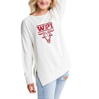 Women's Gameday Couture Cream Worcester Polytechnic Institute Engineers Side Split Logo Pullover Top