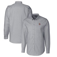 Men's Cutter & Buck Charcoal LSU Tigers Vault Stretch Oxford Long Sleeve Button-Down Shirt