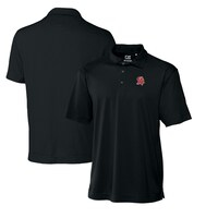 Men's Cutter & Buck Black Tampa Bay Buccaneers Throwback Logo Big & Tall DryTec Genre Textured Solid Polo