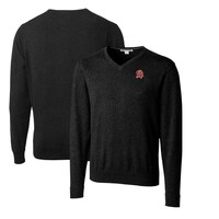 Men's Cutter & Buck Black Tampa Bay Buccaneers Throwback Logo Lakemont Tri-Blend Big & Tall V-Neck Pullover Sweater