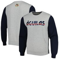 Men's Gray/Navy Club America Kangaroo Pullover Sweatshirt