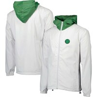 Men's White Celtic Full-Zip Hoodie Windbreaker Jacket