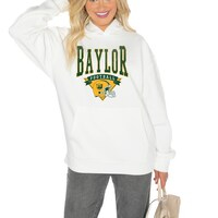 Women's Gameday Couture White Baylor Bears Good Catch Premium Fleece Pullover Hoodie