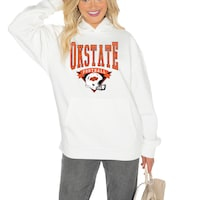 Women's Gameday Couture White Oklahoma State Cowboys Good Catch Premium Fleece Pullover Hoodie