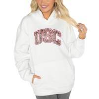 Women's Gameday Couture White USC Trojans Good Catch Premium Fleece Pullover Hoodie