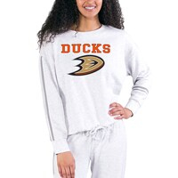 Women's Concepts Sport Cream/Gray Anaheim Ducks Pendant French Terry Long Sleeve Top