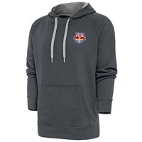 Men's Antigua Charcoal New York Red Bulls Logo Victory Pullover Hoodie