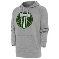 Men's Antigua Heather Gray Portland Timbers Victory Pullover Hoodie