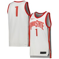 Men's Nike #1 White Ohio State Buckeyes Team Replica Basketball Jersey