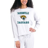 Women's Concepts Sport Cream/Gray Jacksonville Jaguars Pendant French Terry Long Sleeve Top