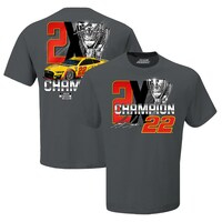Men's Team Penske Charcoal Joey Logano Two-Time NASCAR Cup Series Champion Trophy T-Shirt