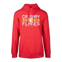 Men's Levelwear Red Calgary Flames Podium Dugout Fleece Pullover Hoodie