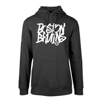 Men's Levelwear Black Boston Bruins Podium Graffiti Fleece Pullover Hoodie