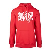 Men's Levelwear Red New Jersey Devils Podium Graffiti Fleece Pullover Hoodie