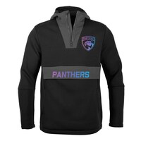 Men's Levelwear Black Florida Panthers Ruckus Iridescent Quarter-Zip Pullover Hoodie