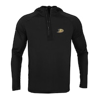 Men's Levelwear Black Anaheim Ducks Zander Insignia Core Quarter-Zip Pullover Hoodie