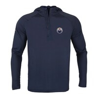 Men's Levelwear Navy Edmonton Oilers Zander Insignia Core Quarter-Zip Pullover Hoodie