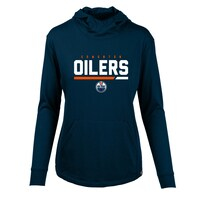 Women's Levelwear Navy Edmonton Oilers Team Vivid Long Sleeve Hoodie T-Shirt
