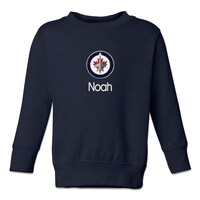 Toddler Navy Winnipeg Jets Personalized Pullover Sweatshirt