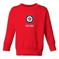 Toddler Red Winnipeg Jets Personalized Pullover Sweatshirt