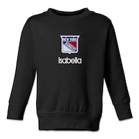 Toddler Black New York Rangers Personalized Pullover Sweatshirt