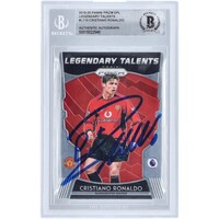 Cristiano Ronaldo Manchester United Autographed 2019-20 Panini Prizm Legendary Talents #LT-10 BAS Authenticated Card