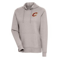 Women's Antigua Oatmeal Cleveland Cavaliers Action Pullover Hoodie