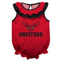Girls Infant Scarlet Hartford Hawks Sleeveless Ruffle Bodysuit