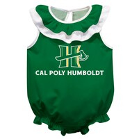 Girls Infant Green Humboldt State Jacks Sleeveless Ruffle Bodysuit