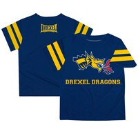 Infant Navy Drexel Dragons Stripes On Sleeve T-Shirt