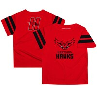 Infant Red Hartford Hawks Stripes On Sleeve T-Shirt