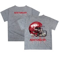 Toddler Gray Arkansas Razorbacks Team Logo Dripping Helmet T-Shirt