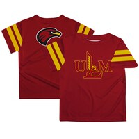 Toddler Maroon ULM Warhawks Team Logo Stripes T-Shirt