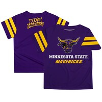 Toddler Purple Minnesota State Mavericks Team Logo Stripes T-Shirt